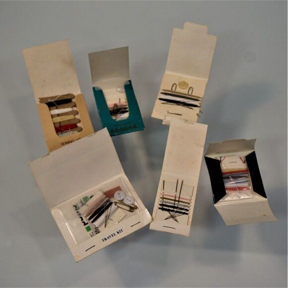 Vintage Advertising Matchbook Sewing Kits Travel Mending Kits Hotels Ocean Liner - Picture 3 of 3